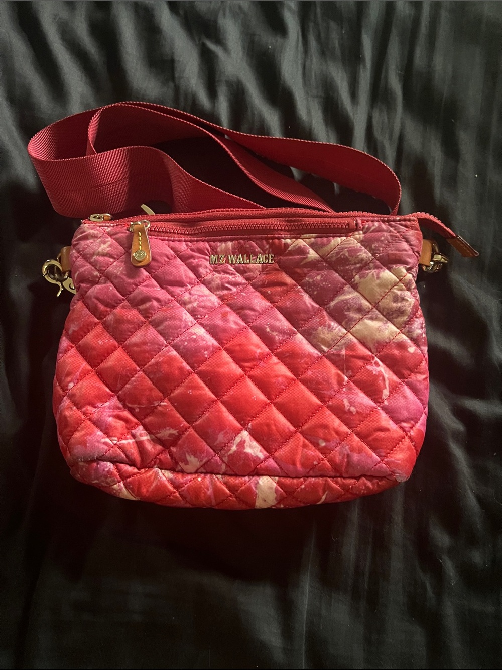 MZ Wallace Quilted Red Crossbody Bag